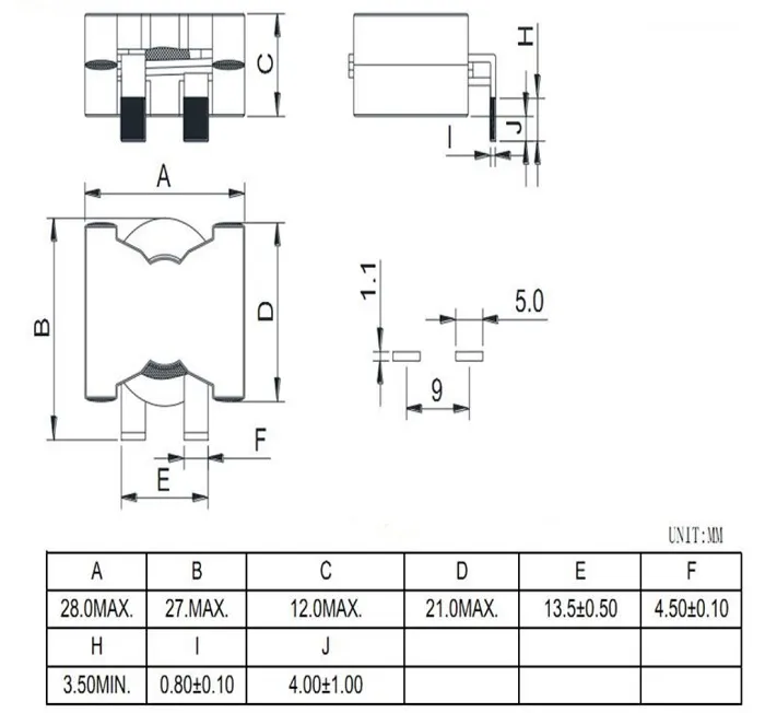 High Current Flat Wire Ferrite Core SMD Type Power Inductors of Ikp Electronics