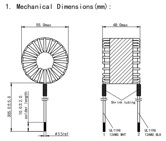Output Common Mode Choke Inductor for Automotive AC/DC Converter
