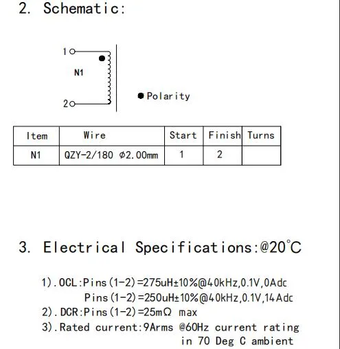 Output Common Mode Choke Inductor for Automotive AC/DC Converter