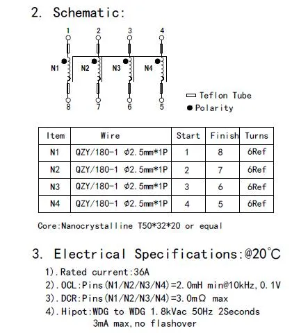 4 Phase Common Mode Choke Inductor for Pfc on-Board&off Board Charger