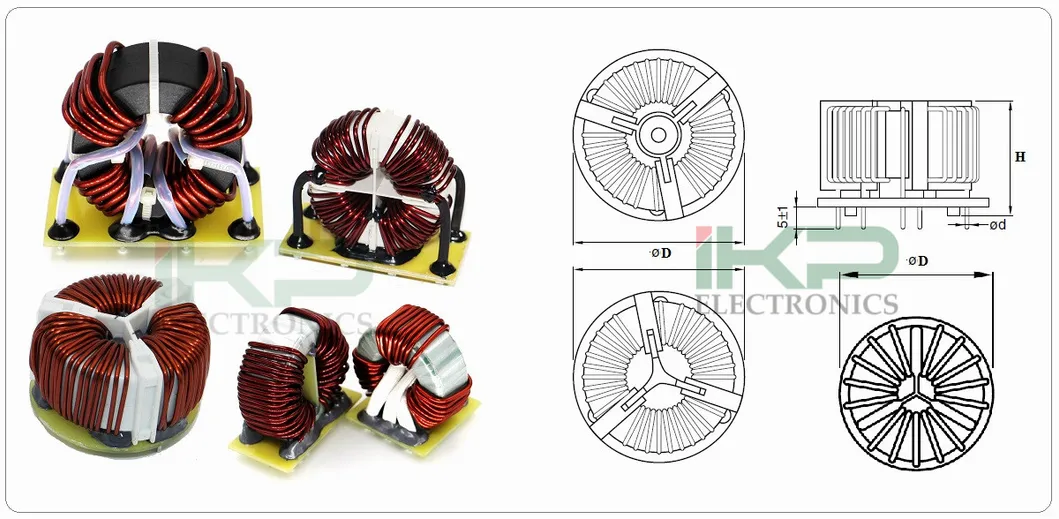 Vertical Common Mode Choke Coil with Toroidal Mn-Zn Ferrite Core in Solar and Wind