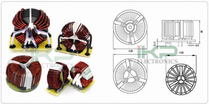 Horizontal Type Double Toroidal Mn-zn Cores Common Mode Power Line Choke with Special Base