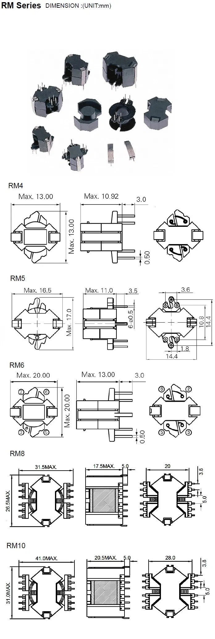 RM ISO9001-2000 Approved Ikp-Elec Carton RM4/5/6/7/8/9/10/12/13/14 China Voltage High Frequency Transformer