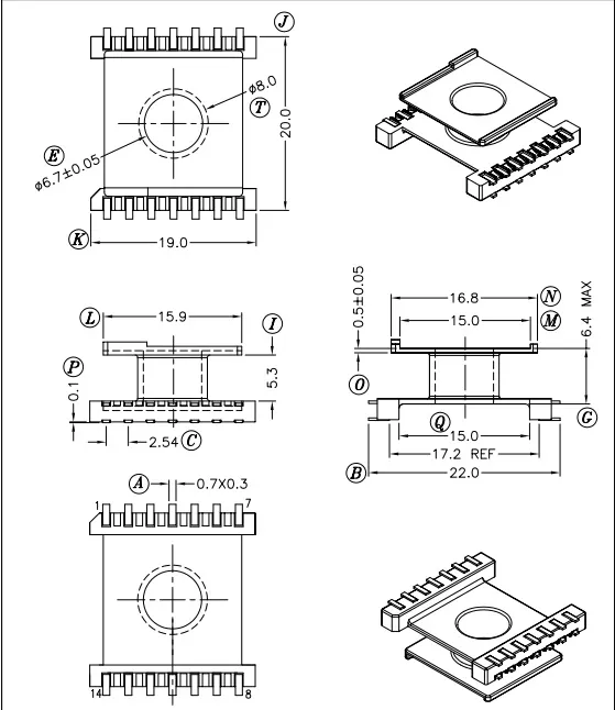 RoHS Complicate SMD Er 14.5 High Frequency Transformer
