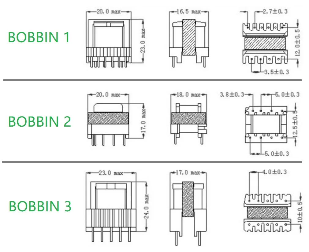 Ei Type Multi-Channel Step-up High Frequency Transformer with Factory Price