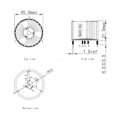 Vertical Common Mode Choke Coil with Toroidal Mn-Zn Ferrite Core in Solar and Wind
